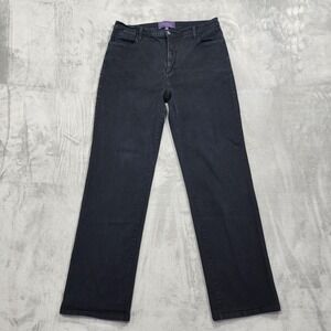 Not Your Daughter's Jeans Womens 14W Dark Blue High Rise Straight Stretch Denim